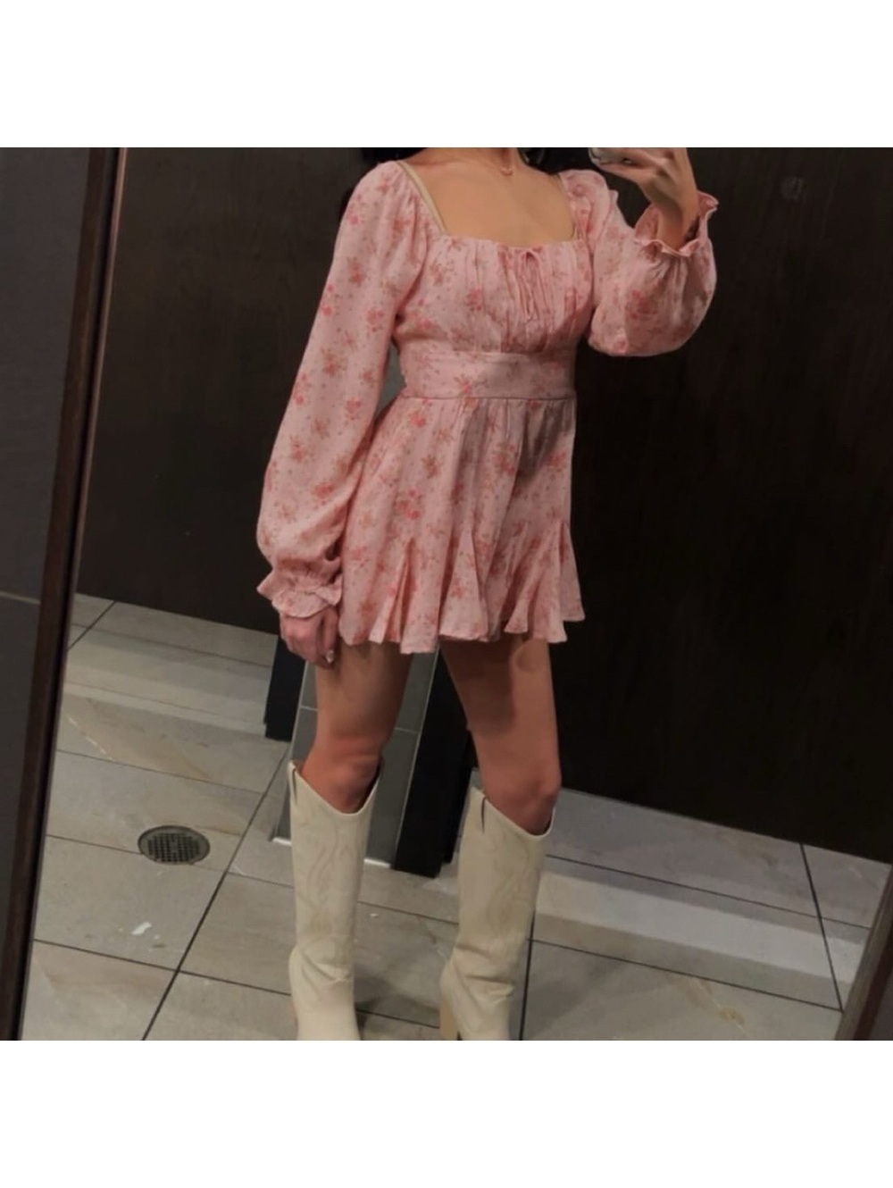 Trixxi Pink Floral Tie Bow Romper